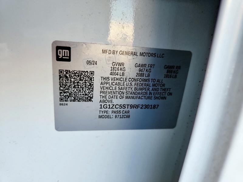 1G1ZC5ST9RF230187 - 2024 CHEVROLET MALIBU LS Biały zdjęcie 12