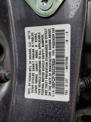19XFC2F78GE229304 - 2016 HONDA CIVIC EX CHARCOAL photo 12