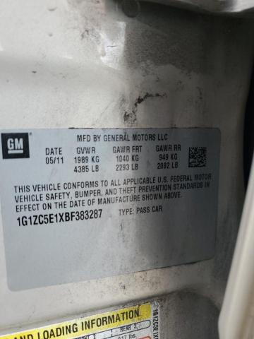 1G1ZC5E1XBF383287 - 2011 CHEVROLET MALIBU 1LT 棕色 照片 12