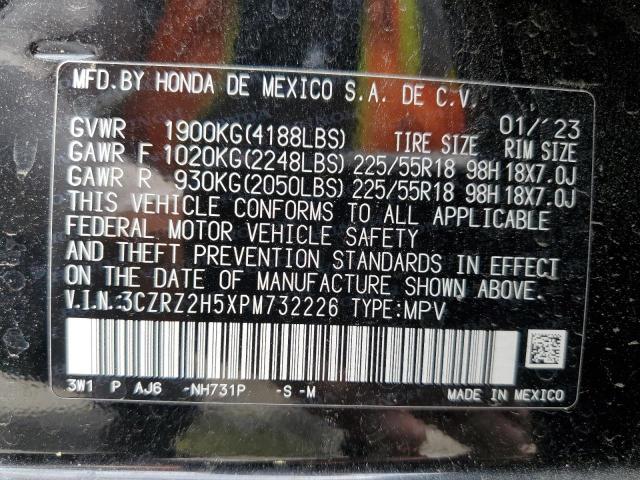 3CZRZ2H5XPM732226 - 2023 HONDA HR-V SPORT Қара фото 13