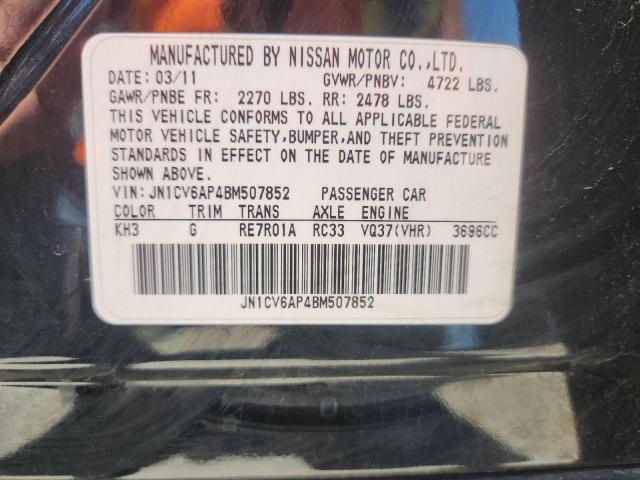 JN1CV6AP4BM507852 - 2011 INFINITI G37 BASE BLACK photo 12
