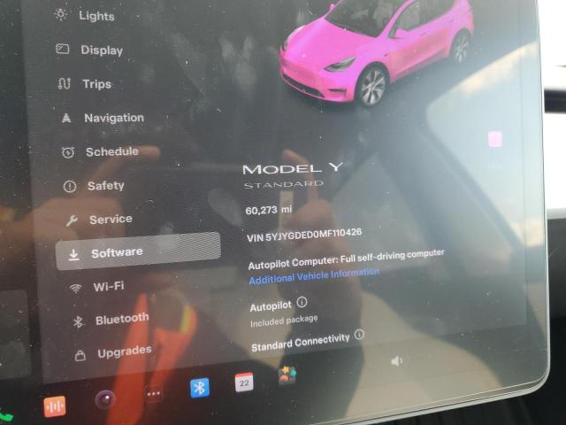 5YJYGDED0MF110426 - 2021 TESLA MODEL Y CHARCOAL photo 9