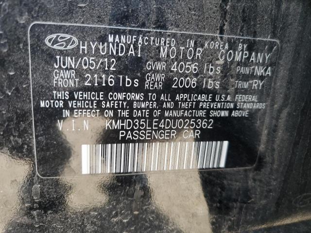 KMHD35LE4DU025362 - 2013 HYUNDAI ELANTRA GT BLACK photo 13