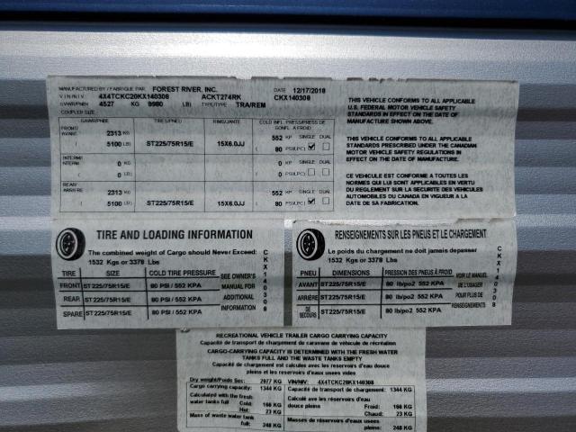 4X4TCKC20KX140308 - 2019 CWLN 30HIHSIDE 双色 照片 10