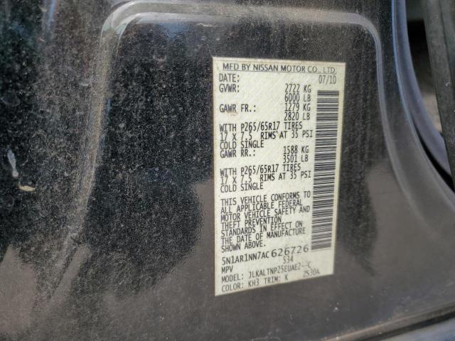 5N1AR1NN7AC626726 - 2010 NISSAN PATHFINDER S BLACK photo 13