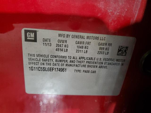 1G11C5SL6EF174961 - 2014 CHEVROLET MALIBU 1LT 勃艮第红 照片 12