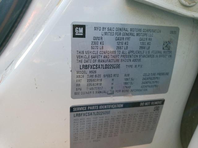 LRBFXCSA7LD229266 - 2020 BUICK ENVISION ESSENCE WHITE photo 13