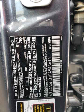 4JGDA5HB1FA543616 - 2015 MERCEDES-BENZ ML 350 4MATIC GRAY photo 14