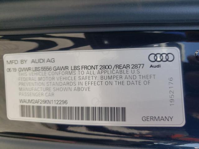 WAUM2AF26KN112296 - 2019 AUDI A6 PRESTIGE შავი ფოტო 13