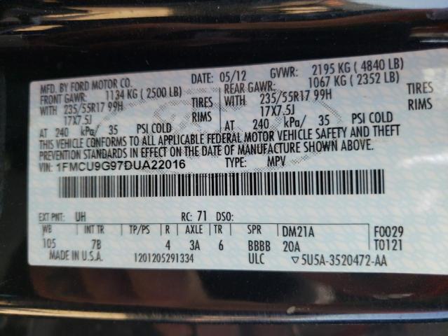 1FMCU9G97DUA22016 - 2013 FORD ESCAPE SE GRAY photo 13