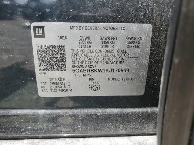 5GAERBKW1KJ170939 - 2019 BUICK ENCLAVE ESSENCE CHARCOAL photo 13