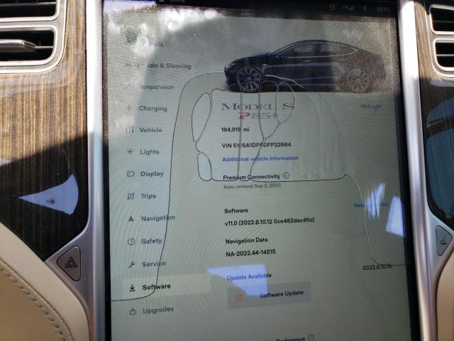5YJSA1DP6DFP22664 - 2013 TESLA MODEL S Կապույտ լուսանկար 9