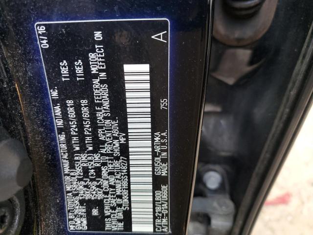 5TDKKRFH8GS148277 - 2016 TOYOTA HIGHLANDER XLE BLACK photo 13