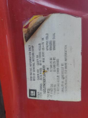 1GDJ7H1EX1J900419 - 2001 GMC C-SERIES C7H042 RED photo 10