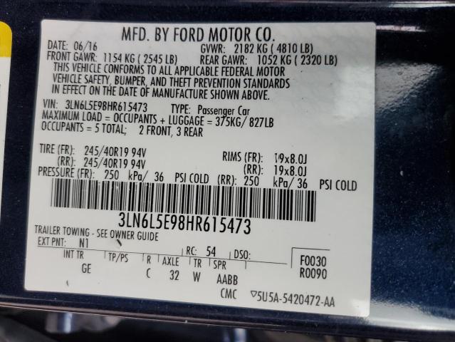 3LN6L5E98HR615473 - 2017 LINCOLN MKZ RESERVE ლურჯი ფოტო 12