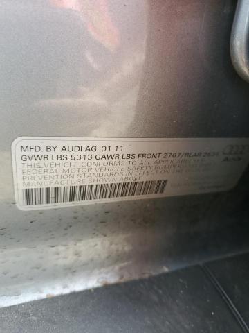 WAUKGAFB4BN053967 - 2011 AUDI A6 PRESTIGE ვერცხლისფერი ფოტო 12