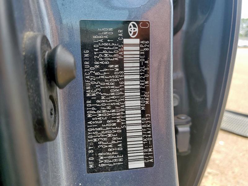 5YFEPRAEXLP116168 - 2020 TOYOTA COROLLA LE BLUE photo 13