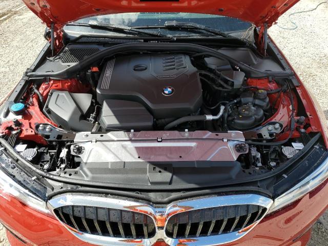 3MW5R1J02M8B78176 - 2021 BMW 330I RED photo 11