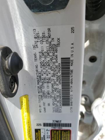 5TFJU4GN3DX038353 - 2013 TOYOTA TACOMA DOUBLE CAB PRERUNNER WHITE photo 12