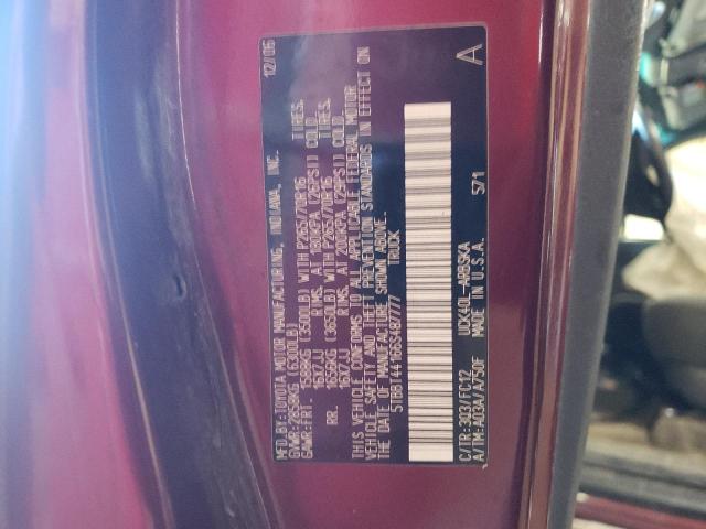 5TBBT44166S487777 - 2006 TOYOTA TUNDRA ACCESS CAB SR5 MAROON photo 10