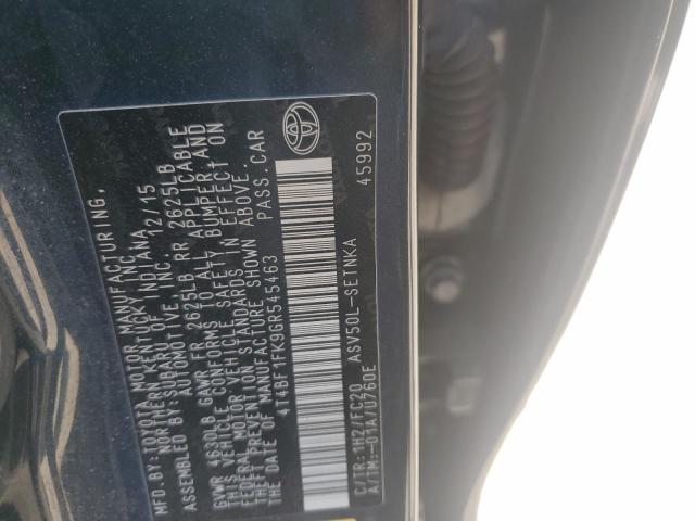 4T4BF1FK9GR545463 - 2016 TOYOTA CAMRY LE Көк фото 12