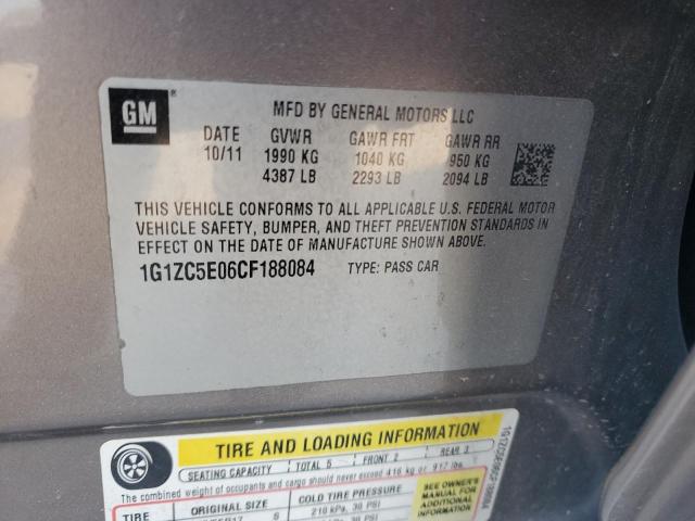 1G1ZC5E06CF188084 - 2012 CHEVROLET MALIBU 1LT 灰色 照片 12