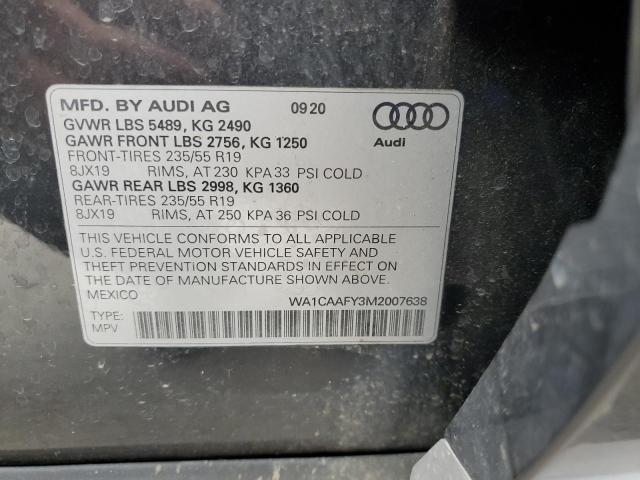 WA1CAAFY3M2007638 - 2021 AUDI Q5 PRESTIGE BLACK photo 14