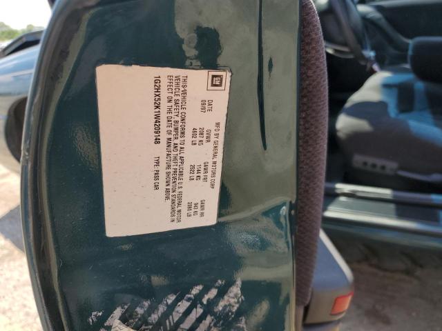 1G2HX52K1W4209148 - 1998 PONTIAC BONNEVILLE SE TEAL photo 12