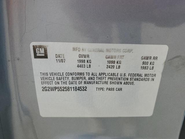 2G2WP552581184532 - 2008 PONTIAC GRAND PRIX 灰色 照片 13