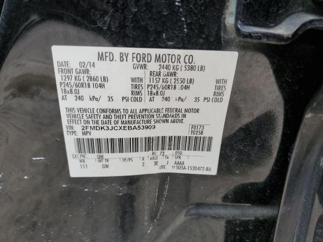 2FMDK3JCXEBA53909 - 2014 FORD EDGE SEL BLACK photo 13