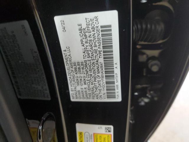 1HGCV1F56NA045647 - 2022 HONDA ACCORD EXL 黑色 照片 12