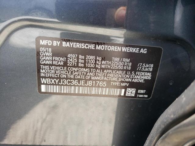 WBXYJ3C36JEJ81765 - 2018 BMW X2 SDRIVE28I Մոխրագույն լուսանկար 13