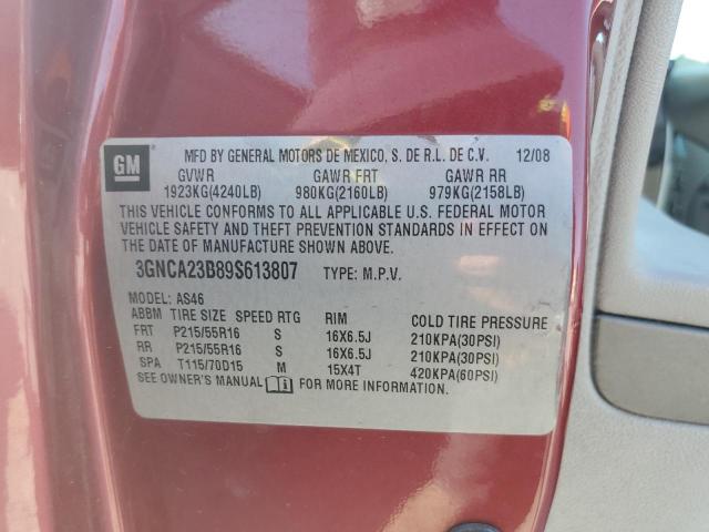 3GNCA23B89S613807 - 2009 CHEVROLET HHR LT RED photo 13