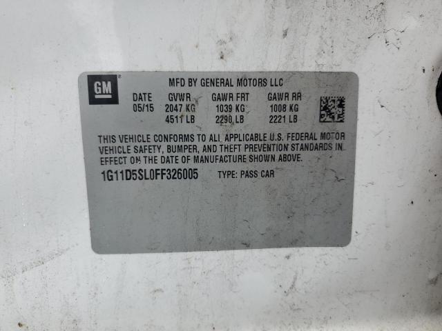 1G11D5SL0FF326005 - 2015 CHEVROLET MALIBU 2LT 白色 照片 12