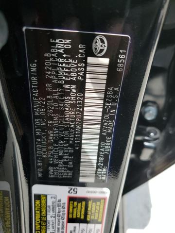 4T1T11AK7PU721320 - 2023 TOYOTA CAMRY SE NIGHT SHADE BLACK photo 12