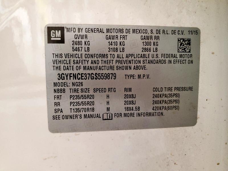 3GYFNCE37GS559879 - 2016 CADILLAC SRX PERFORMANCE COLLECTION Білий фото 13