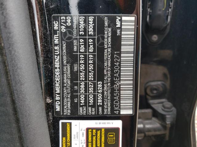 4JGDA5HB6EA304271 - 2014 MERCEDES-BENZ ML 350 4MATIC BLACK photo 13