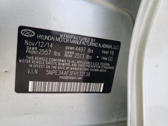 5NPE34AF3FH132138 - 2015 HYUNDAI SONATA SPORT SILVER photo 10