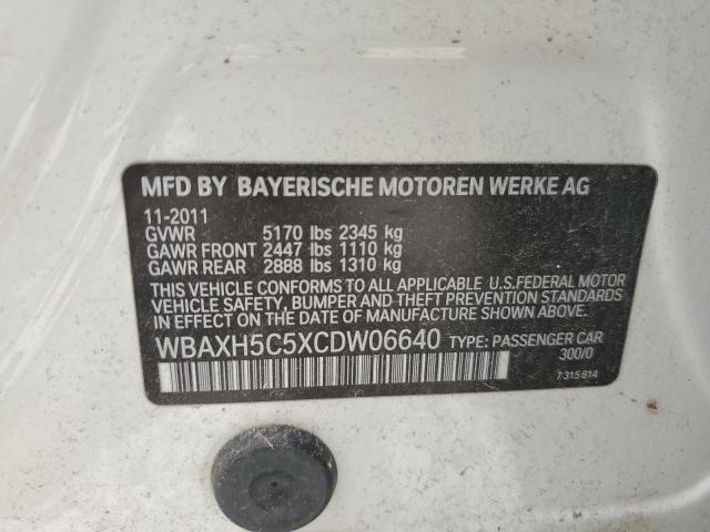 WBAXH5C5XCDW06640 - 2012 BMW 528 XI WHITE photo 12