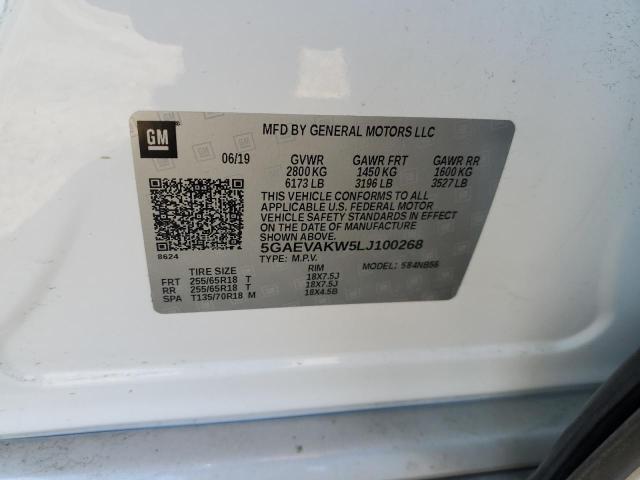 5GAEVAKW5LJ100268 - 2020 BUICK ENCLAVE ESSENCE თეთრი ფოტო 12