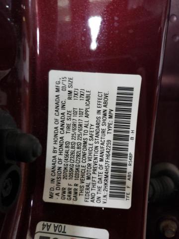 2HKRM4H57FH642259 - 2015 HONDA CR-V EX RED photo 14