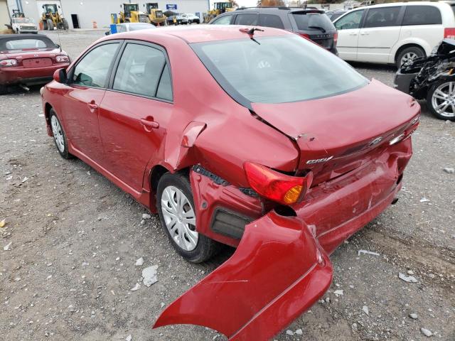 1NXBU40E39Z050151 - 2009 TOYOTA COROLLA BASE RED photo 3
