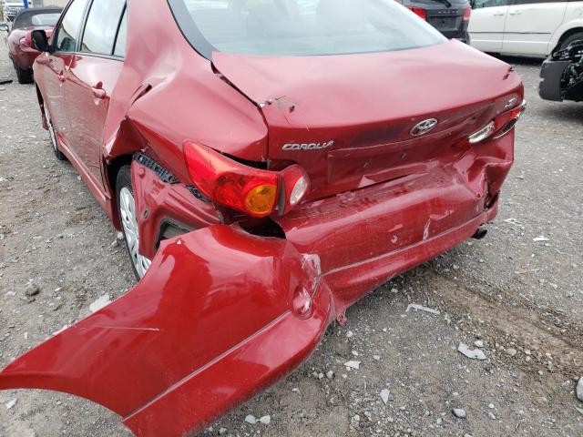 1NXBU40E39Z050151 - 2009 TOYOTA COROLLA BASE RED photo 9