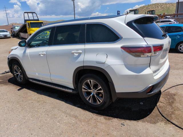 5TDKKRFH5GS170530 - 2016 TOYOTA HIGHLANDER XLE WHITE photo 2