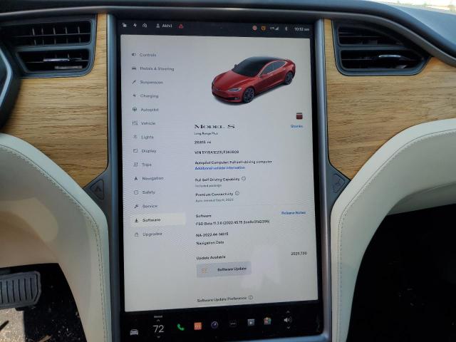 5YJSA1E23LF363808 - 2020 TESLA MODEL S Կարմիր լուսանկար 9