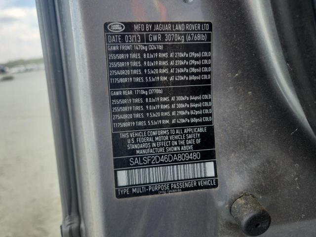 SALSF2D46DA809480 - 2013 LAND ROVER RANGE ROVE HSE SILVER photo 12