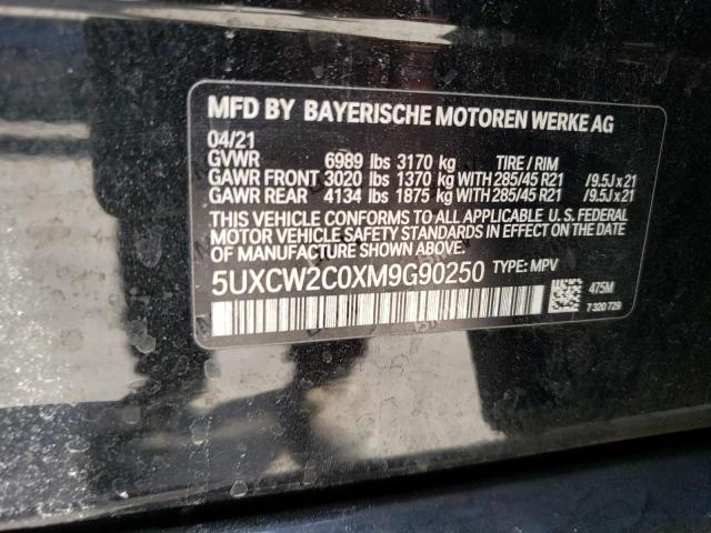 5UXCW2C0XM9G90250 - 2021 BMW X7 XDRIVE40I შავი ფოტო 13
