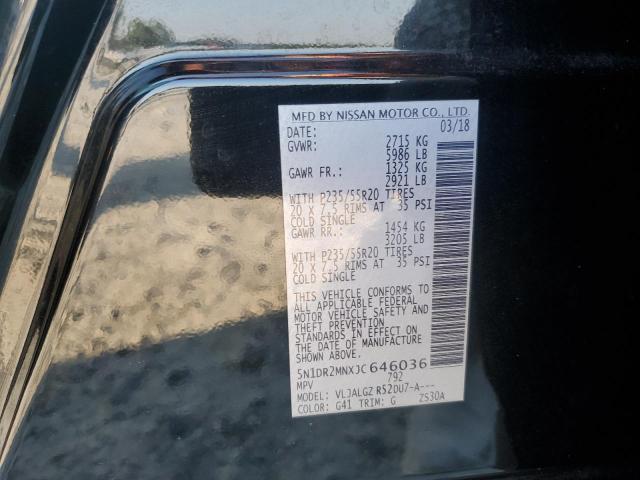 5N1DR2MNXJC646036 - 2018 NISSAN PATHFINDER S Siyah fotoğraf 14