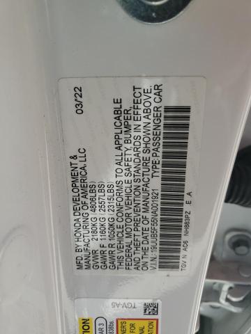 19UUB5F55NA001921 - 2022 ACURA TLX TECH A WHITE photo 13