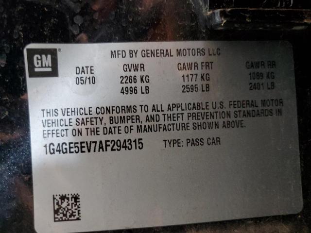 1G4GE5EV7AF294315 - 2010 BUICK LACROSSE CXS 黑色 照片 12